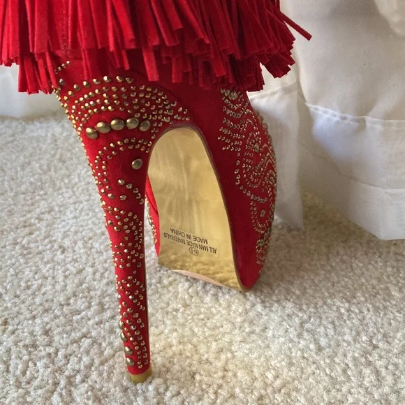 Stiletto Boots Alba Sexy Bling Heels 🔥 Sz 6.5 NWOT EXCELLENT CONDITION - Picture 6 of 7